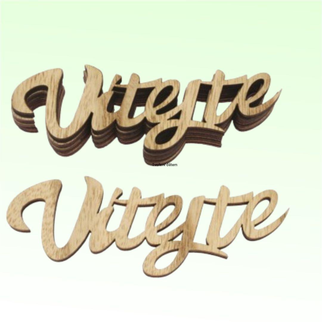 Vítejte - dřevěný výřez