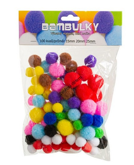 Bambulka mix velikostí a barev 100 kusů
