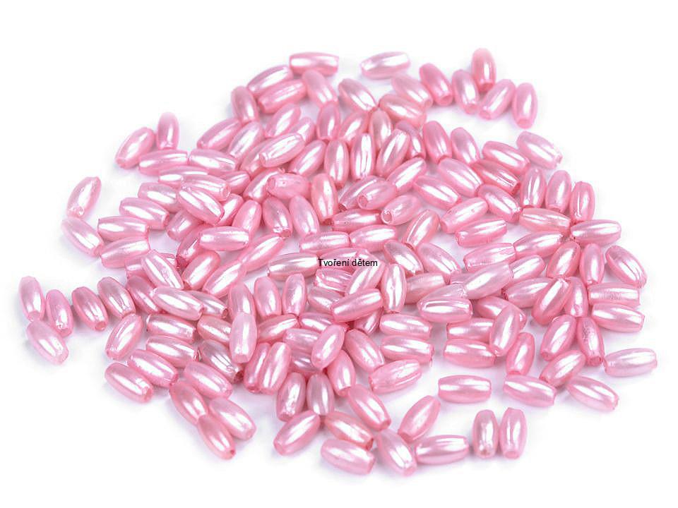 Korálky Glance rýže 3x6 mm voskové plastové