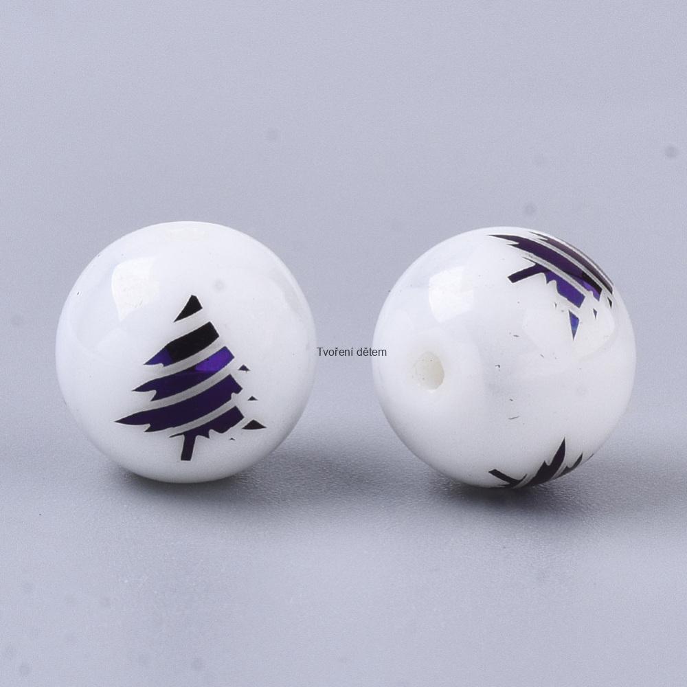 Skleněné korálky Ø10 mm vánoční motiv