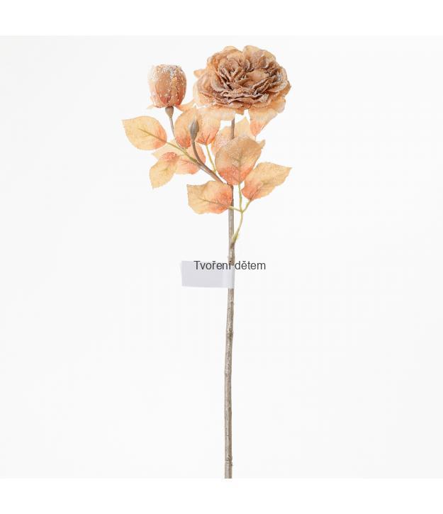Růže zimni lakovaná lososová 48 cm