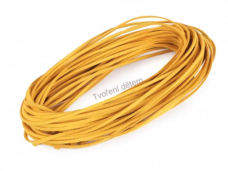 Řemínek imitace kůže šíře 3 mm hořčicová