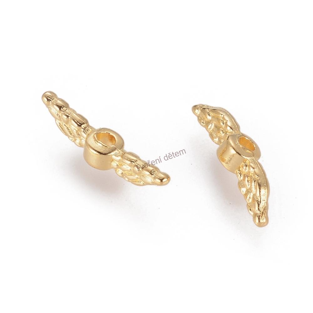 Andělská křídla; 12x3x3mm, zlatá
