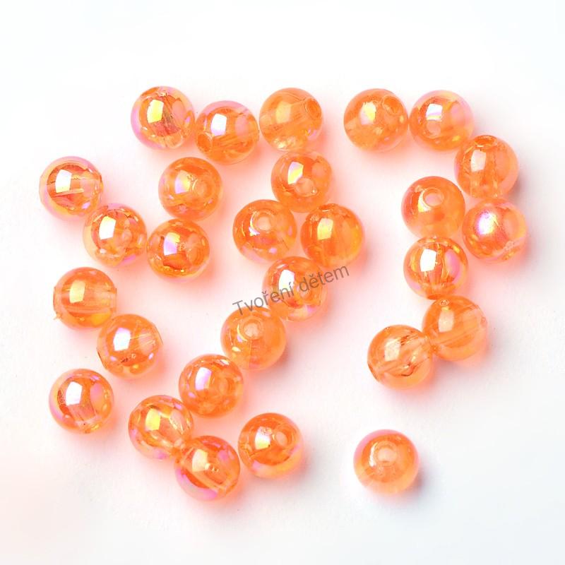 Korálky duhové Ø5 mm AB efekt oranžová