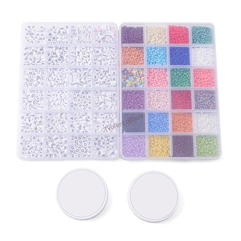 Sada korálků velká - 2 boxy + pruženky