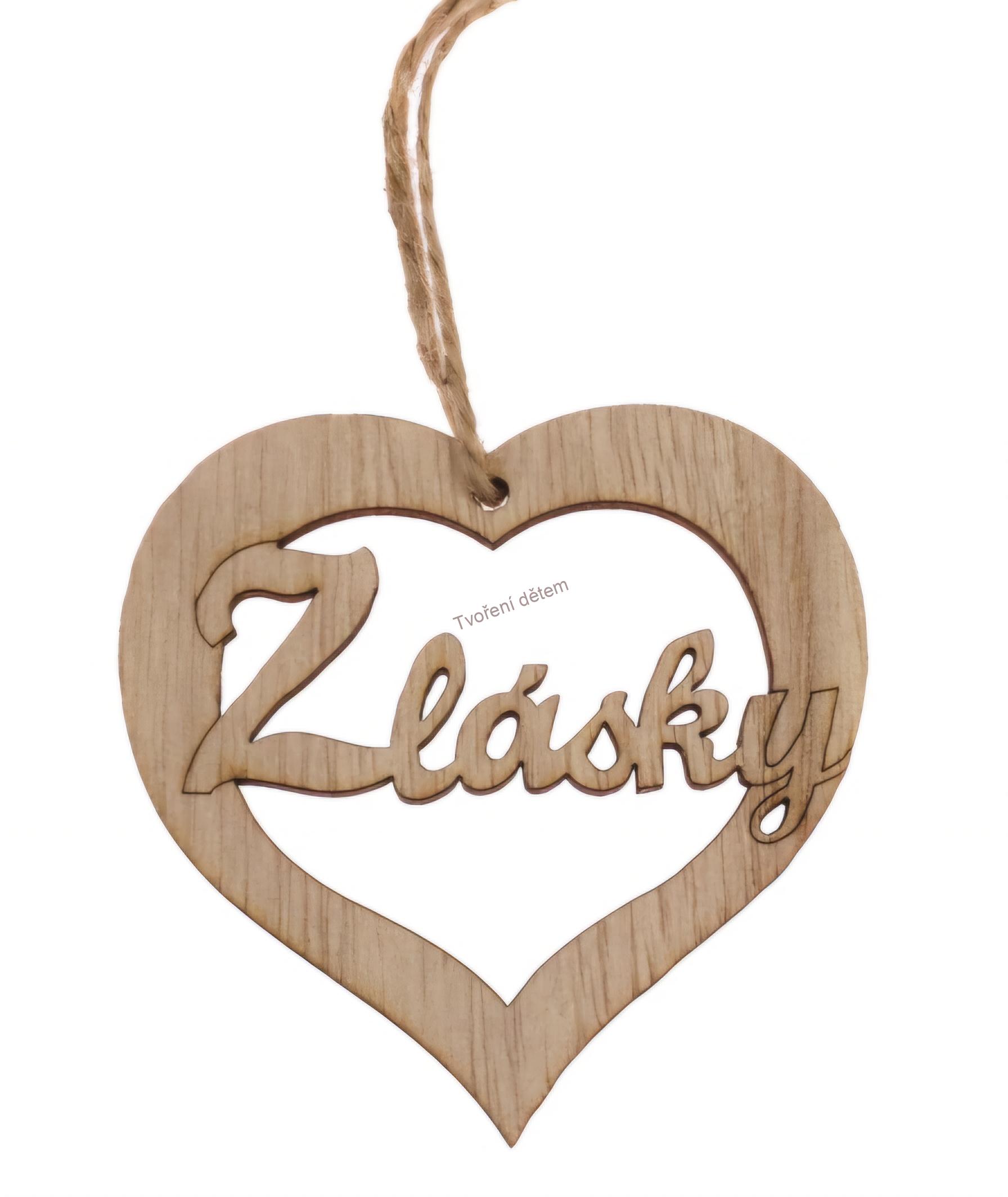 Závěs "Z lásky" dřevěný