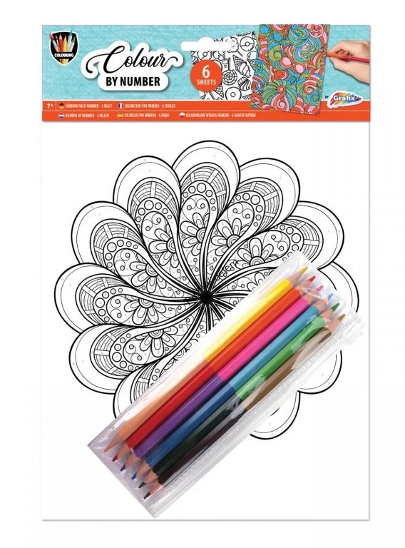 Malování podle čísel - Mandala, 6 obrázků, formát a4