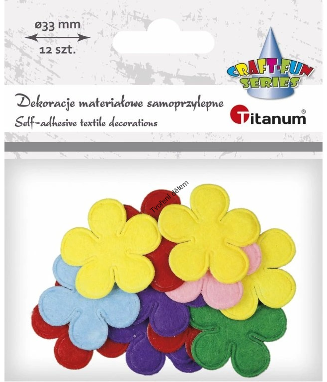 Květiny 3x3 mm, samolepicí, filcové 