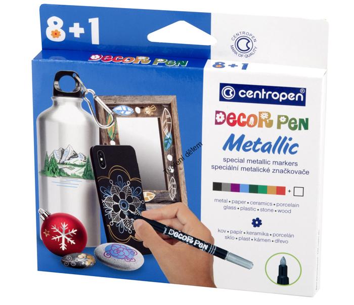 Třpytivá sada fixů /popisovačů Centropen Decorpen (8+1)