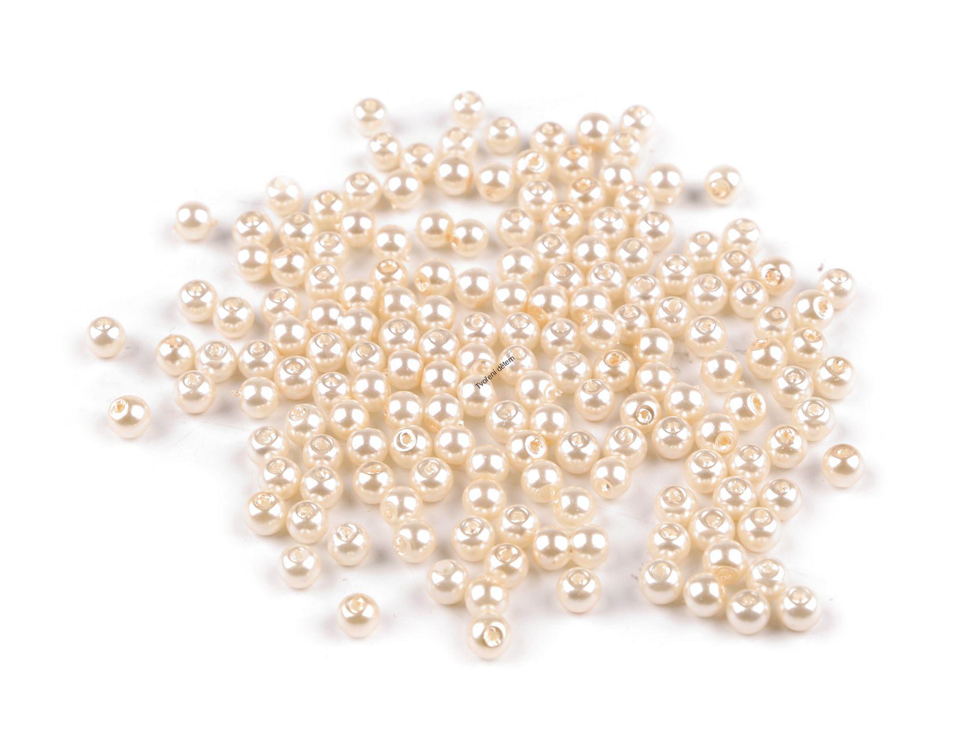 Korálky / perly Ø4 mm skleněné voskové