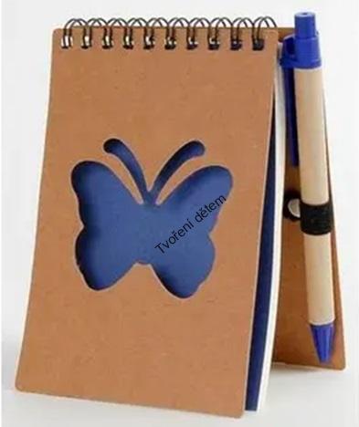 Spirálový blok Eco Butterfly – s propiskou